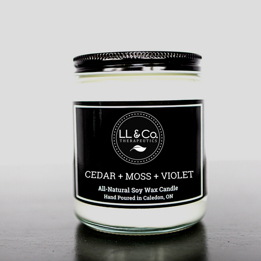 Cedar + Moss + Violet Soy Wax Candle